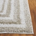 thumbnail image 3 of SAFAVIEH Border & Stripe Hyram Bordered Shag Runner Rug, Ivory/Beige, 2'2" x 8', 3 of 7