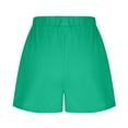 thumbnail image 5 of SXcggal Women Comfy Drawstring Casual Elastic Waist Pure Color Shorts Summer Beach Lightweight Short Pants With Pockets Stylish Beautiful Women's Shorts, 5 of 7