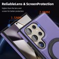 thumbnail image 3 of Allytechgroup Magnetic Case for Samsung Galaxy S23 Ultra, Built-in Invisible 360° Rotatable Kickstand, Compatible with MagSafe, PU Leather Slim Shockproof Protective Phone Case Cover, Purple, 3 of 6