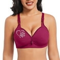 thumbnail image 6 of BLTIBY Seamless Everyday Bras for Women Valentine's Day Printed Wireless Bra Comfortable No Underwire Bralettes Wine XL, 6 of 7