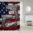 Gun Pattern Bath Curtain War Theme Bathroom Fabric Shower Curtain Set