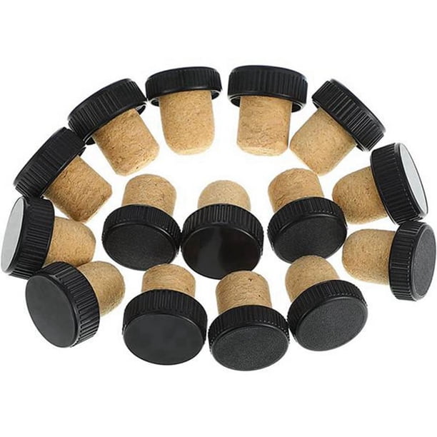 50 Tapones de Corcho, Tapones de Corcho, Corchos de DegustacióN, Corchos de Vino en Forma de T con Tapa de PláStico, TapóN de Botella de Vino de Madera, Tapones de Botella