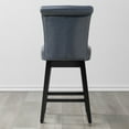 thumbnail image 2 of CHITA Swivel Counter Height Bar Stools with Fabric,26 inch, Faux Leather in Navy Blue, 2 of 7