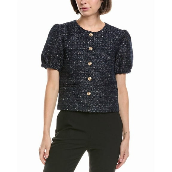 Nanette Nanette Lepore womens  Tweed Cardigan, m, Blue