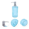 thumbnail image 5 of Unique Bargains 1 Pc Elegant Vertical Pattern Soap Pump Dispenser for Bathroom 16.9oz Blue Silver Tone, 5 of 6