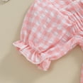 thumbnail image 7 of Bagilaanoe Newborn Baby Girl Rompers Plaid Short Sleeve Bodysuit + Headband 3M 6M 9M 12M 18M Infant Spring One Piece Jumpsuit, 7 of 7
