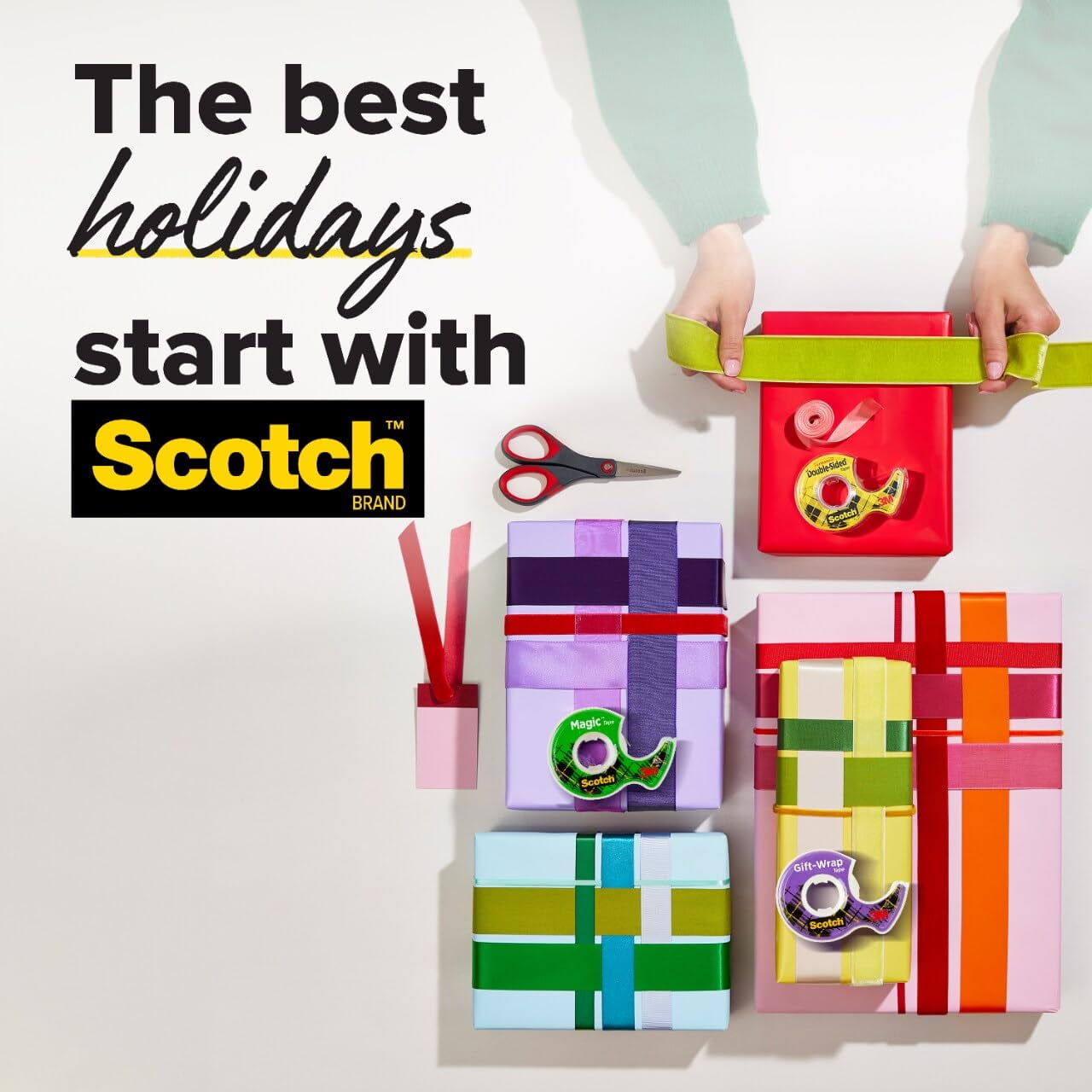 Scotch Gift Wrap Tape, Invisible, 0.75 in. x 650 in., 6 Dispensers/Pack
