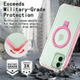 thumbnail image 7 of CASEFIV for iPhone 11 Case with Magnetic Invisible Stand [Compatible with MagSafe] Built-in Screen Protector Military Drop Protection Shockproof Slim Translucent Case Cover, Rose Red, 7 of 7