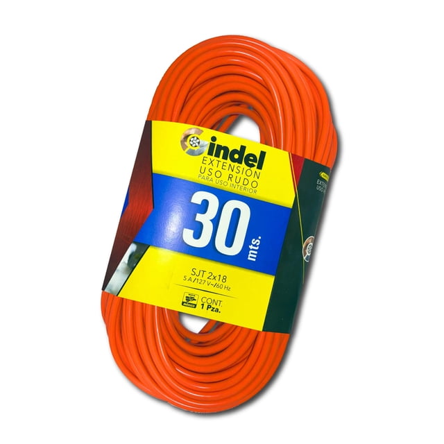 Gindel Extensión Eléctrica Uso Rudo Multicontacto Naranja - Extension electrica 30 Metros, Clavija Polarizada, Fácil de Usar