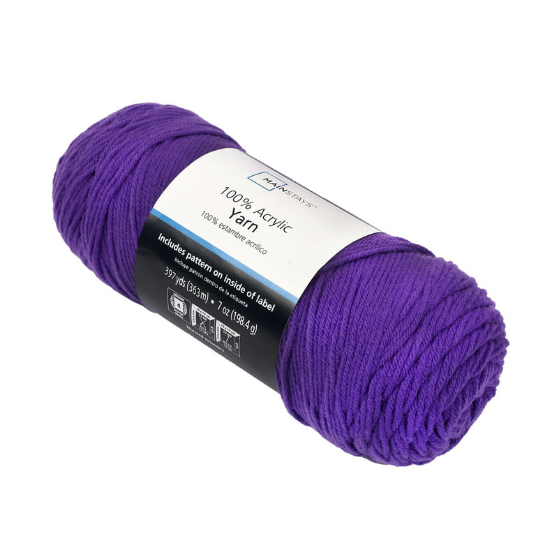 Mainstays Medium Acrylic Purple Yarn, 7 Oz 397 Yards 