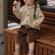 thumbnail image 4 of Suéter de manga larga con capucha para niños, chaquetas y abrigos casuales, de color liso, con capucha y botones, top de punto cómodo e informal, blusa de poliéster para niños., 4 of 7