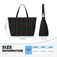 thumbnail image 4 of Easygdp Buffalo Plaid Dark Green Bolsa de Viaje de Playa de Gran Capacidad, Bolsa Tote Perfecta para la Playa, Escapadas de Fin de Semana y Viajes, 4 of 7