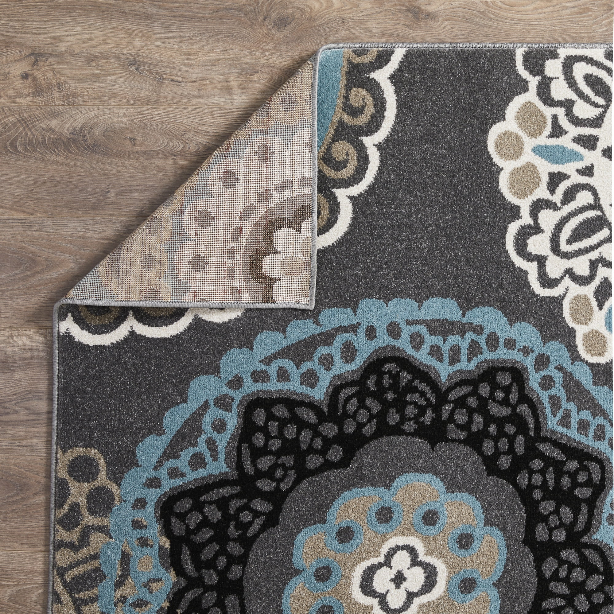 Loomaknoti Ohanzah Ovena 6' x 9' Blue Medallion Indoor Area Rug