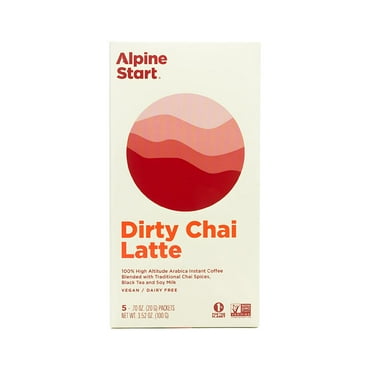 Alpine Start Dirty Chai Tea, Dairy Free Instant Latte, 5 Packs (0.70 oz Each)