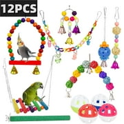 Uptyia Bird Toys Parakeet Toys Colorful Bird Cage Accessories Parrot Toys Parrots Chewing Toys Bird Supplies