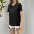 thumbnail image 6 of Tops for Women Short Sleeve Blouses Crew Neck Casual Loose Summer Workout Basic Tee Shirts, 6 of 8