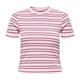 thumbnail image 1 of ONLY Camiseta de mujer - ONLLUPE STRIPE TEE, manga corta, cuello redondo, corte ajustado, rayas Rosa/Rojo XS (X-Small), 1 of 3