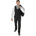 thumbnail image 4 of Men's Three Piece Premium Modern Fit Two Button Suit Black, 4 of 6