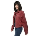 thumbnail image 4 of Women's Casual Corduroy Button Down Long Sleeve Short Jacket Outerwear, 4 of 6