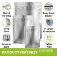 thumbnail image 3 of Bolsas Mylar Home Sensei, 100 unidades, con absorbedores de oxígeno, 400 cc, 3 of 7