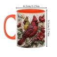 thumbnail image 3 of Ceramic Coffee Mug 11 Oz Female Cardinal Mug with Floral Decor Great Gift for Bird Lover for Coffee Tea Drinking Perfect Christmas Gift Housewarming Gift, 3 of 9