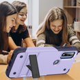 thumbnail image 6 of JTCASES for Motorola Moto G Pure(2022) Case, Foldable Kickstand Heavy Duty Protective Rugged Hybird Anti-slip Shockproof/Drop Resistant PC TPU Shell, Lightpurple, 6 of 7