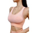 thumbnail image 3 of WLJ Women Colorblock Jacquard Back Cross Straps Vest Style Sports Bras, 3 of 5
