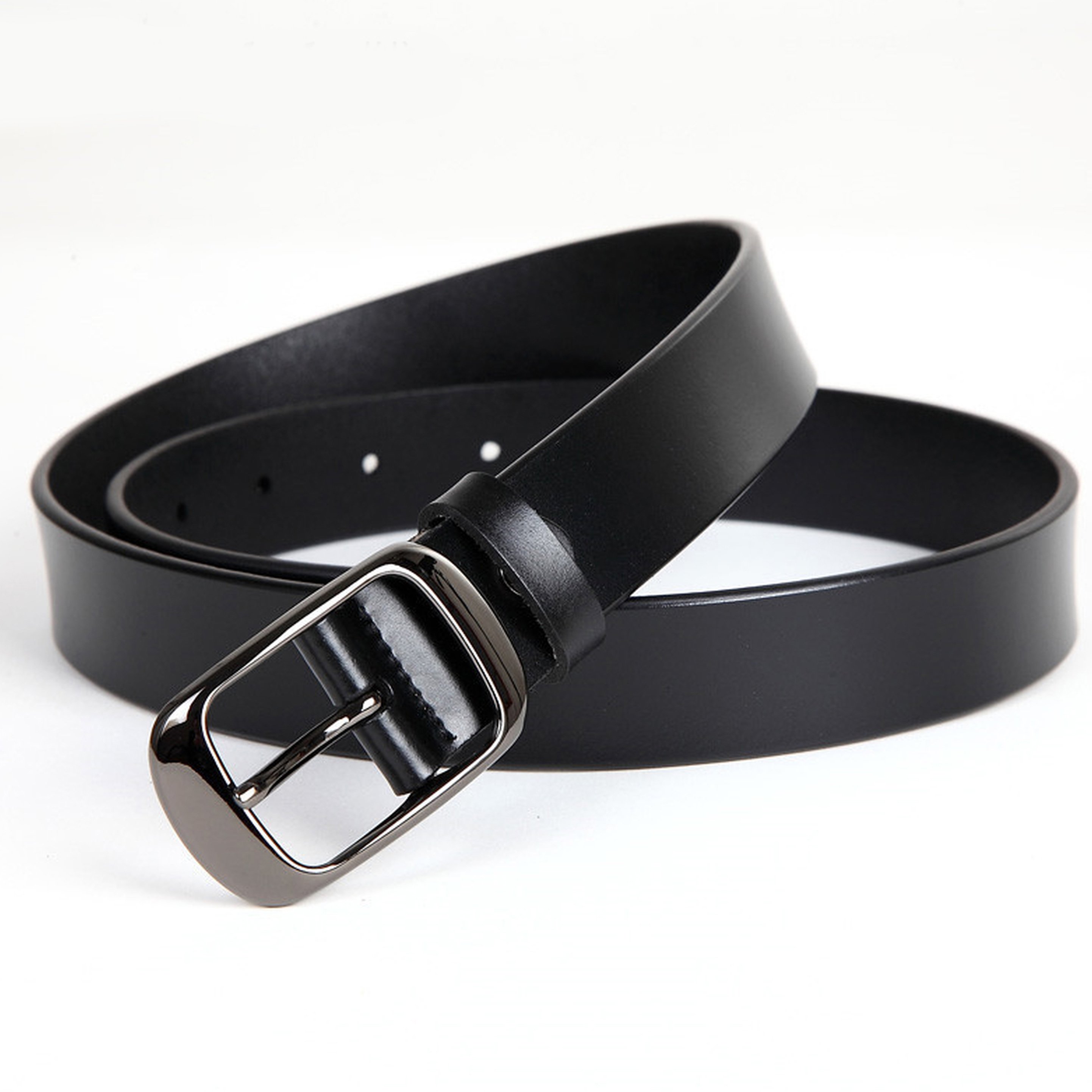 Women's Classic Metal Buckle Handcrafted Leather Jean Belt (Style 3w004) - image 2 of 5
