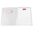 thumbnail image 3 of JAM PAPER Plastic Light Weight Two Pocket Presentation Folders - Clear w/American Flag - 12/Pack, 3 of 3
