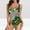 Green womens swimsuits, variant on Summer Saving pimelu Bathing Suit for Women One Piece Swimsuit for Women Tankini Swimsuits Juniors Swimsuit with Drawstring Fashion Leaves Print Tummy Control Bathing Suit Bathing Suits