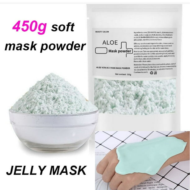 Mascarilla de Aloe Vera rosa, máscara suave en polvo hidratante, reduce los poros, película suave para el cuidado de la piel, mascarilla para el cuidado de la piel, SPA en casa, 450gbamboo charcoal-450g450g He Qiyong unisex