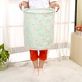 thumbnail image 3 of Cesta de lavandería de tela de algodón y lino, sencilla, moderna, impermeable, plegable, para guardar ropa, para el hogar, grande, redonda, 3 of 6