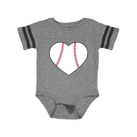 

Inktastic Heart Shaped Baseball Gift Baby Boy or Baby Girl Bodysuit