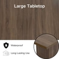 thumbnail image 4 of FurnitureR 63''Rectangular Dining Table Simplicity Kitchen Table with Wooden Pedestal Base Contemporary Living Room Dining Room Table Furniture, Seats Up to 6, Brown, 4 of 8