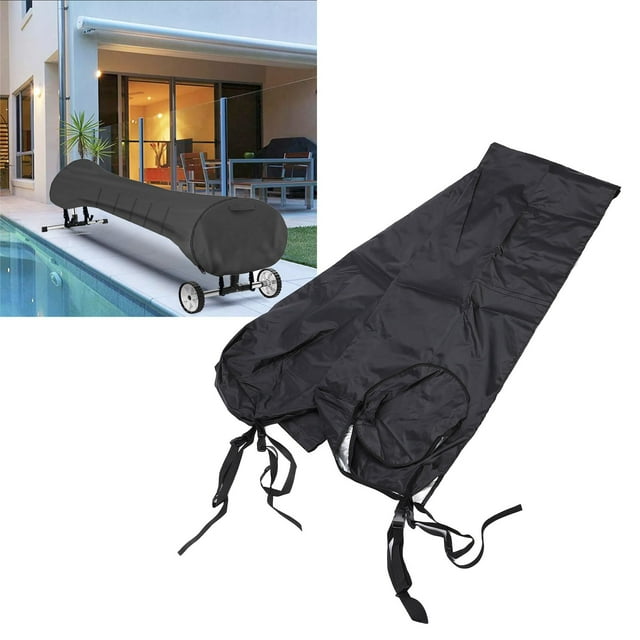 Solar Reel Cover, Swimming Pool Solar Reel Protective Cover 210D Oxford Cloth Water Resistant Sunproof Pool Reel Cover with Storage Bag for Above Ground and Inground Pools