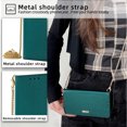 thumbnail image 6 of for Samsung Galaxy S21 Ultra Case Wallet, Credit Card Holder RFID Blocking Case with Crossbody Chain & Wrist Strap Quilted PU Leather Kickstand Magnetic Clasp Purse Handbag Shockproof Case,Green, 6 of 9