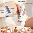 thumbnail image 3 of Afeitadora eléctrica para mujeres: Kit de depilación y depilación indoloro 2 en 1, uso en seco y húmedo, inalámbrica, recargable tipo C con recortador de vello facial, cabezal de afeitado de 3 hojas y, 3 of 5