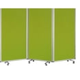thumbnail image 3 of Benzara BM205791 Accordion Style Fabric Upholstered 3 Panel Room Divider, Green & Gray, 3 of 5
