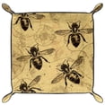 thumbnail image 2 of Women Girls Leather Square Dish Trinket Plate Jewelry Tray for Mothers Day Birthday Gift, Vintage Map Bee Pattern, 2 of 6