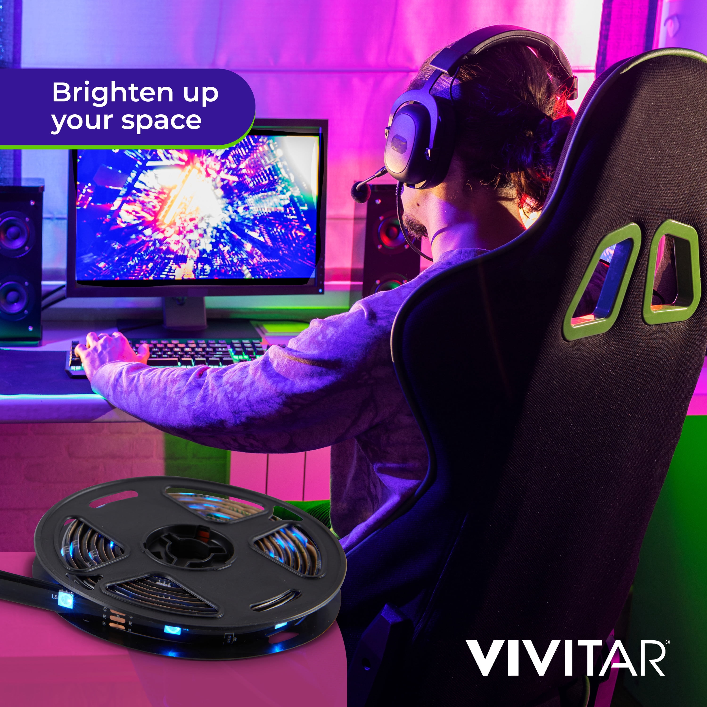 Vivitar Indoor 10 ft Remote Controlled Energy Efficient LED Light Rope & String