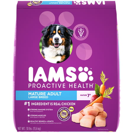 IAMS PROACTIVE HEALTH Mature Adult Large Breed Dry Dog Food Chicken, 30 lb. (Best Senior Dog Food Large Breed)
