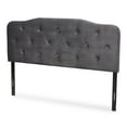 thumbnail image 2 of Baxton Studio Gregory Modern and Contemporary Grey Velvet Fabric Upholstered Queen Size Headboard, 2 of 8