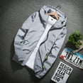 thumbnail image 4 of Cuhas Mens Coats and Jackets Casual Color Plus Size Hoodie Reflective Zipper Outdoor Sport Coat Gray 6X, 4 of 9