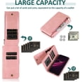 thumbnail image 4 of Compatible with T-Mobile Revvl 6 Pro 5G 2022 Wallet Case Tempered Glass Screen Protector Zipper Leather Flip Cover Card Holder Stand for Tmobile Revel Tmo Revell T Mobile Rebel 6pro TCL TMAF035G, 4 of 7