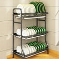 thumbnail image 1 of 3 Tier Dish Drying Rack, Heavy Duty Dish Drying Holder Modern Versatile Space Saving  for Home, 1 of 8