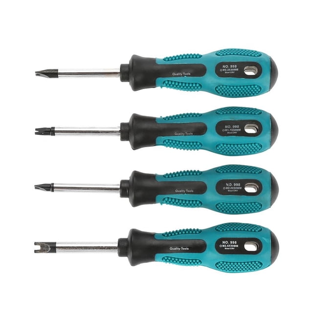 Screwdriver Set, U Fork Type Screwdriver 4Pcs/Set U-Fork Screwdriver Magnetic Screwdriver Slotted Screwdriver Cr-V Multi-Function Hand Tool Kit