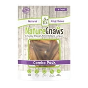 Nature Gnaws Cow Ears and Bully Stick Combo Dog Chews, 6 Count