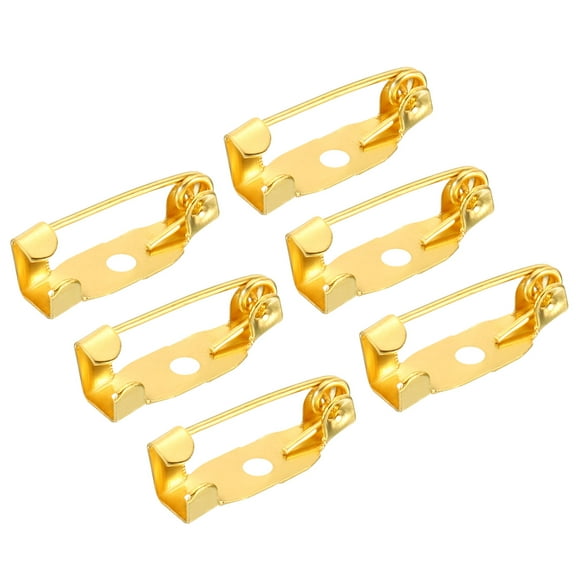 Uxcell 50Pcs Safety Bar Pins 15mm Brooch Clasp Pin Backs for ID Badges Name Cards Tags DIY Craft, Gold Tone