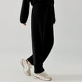thumbnail image 4 of Women's Casual Pants with Pockets Comfortable Sweatpants for Everyday Wear Soft Warm Winter Bottoms for Lounging and Outings Elastic High Waisted Straight Leg Pull On Trousers, 4 of 5