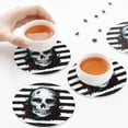 thumbnail image 3 of KLL Drink Coasters Set Round Shape of 4,PU Leather Absorbent Coasters Set Decorative Coffee Cup Coasters Housewarming Gift for Home Decor-Watercolor Skull, 3 of 5